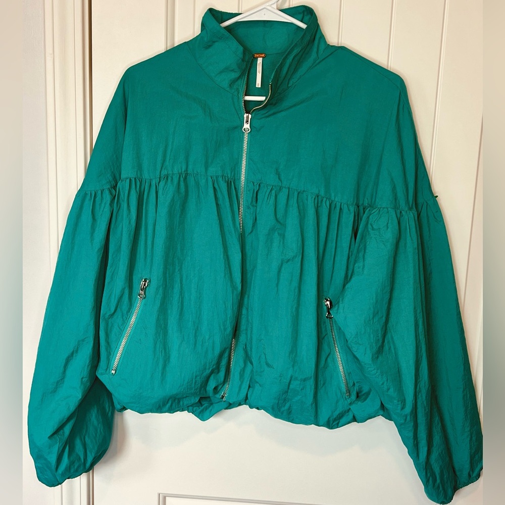 Free People Teal Windbreaker - Medium